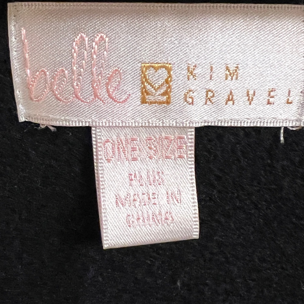 Belle by Kim Gravel Elegant Black and Gray Poncho Stripes Soft Flannel One Size - Picture 3 of 6